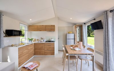 Piece de vie mobil home Toscane camping logis du breuil